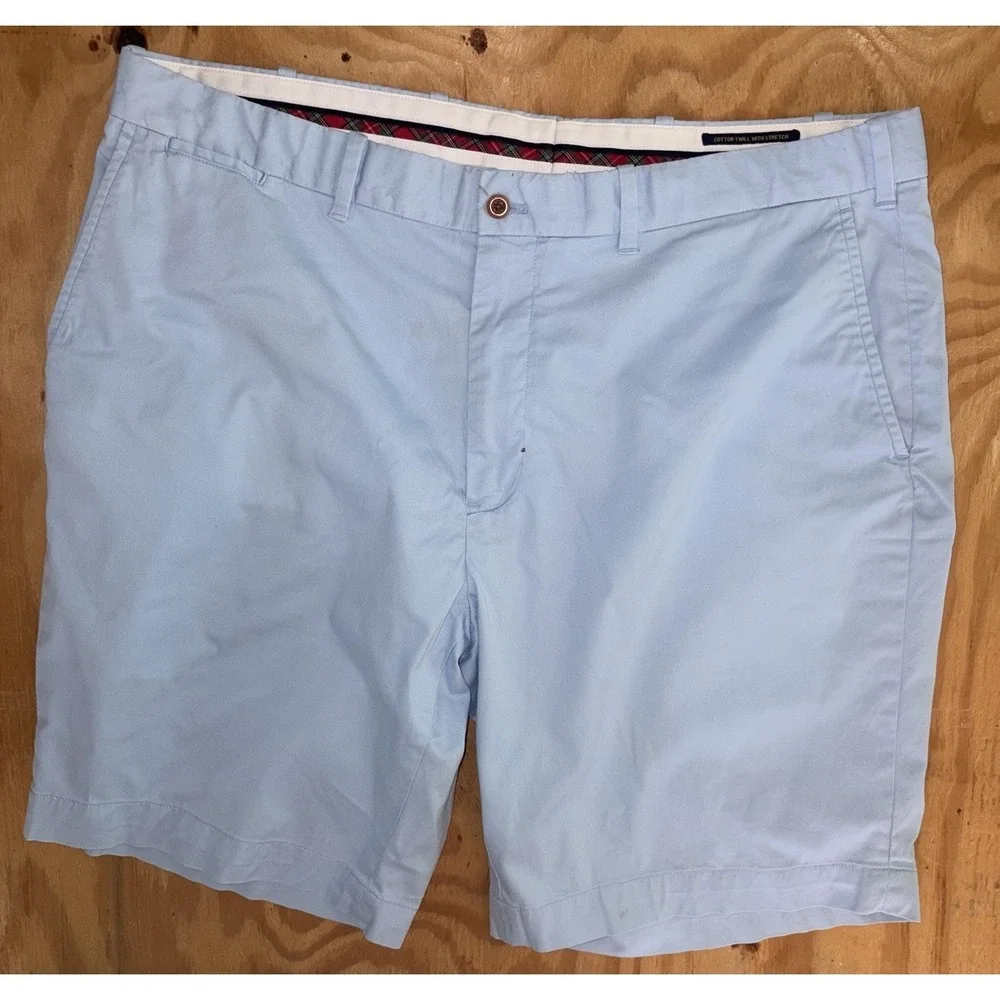 Ralph Lauren Polo Golf Chino Shorts‎ Baby Blue Khaki Crest Logo 38 Twill Stretch